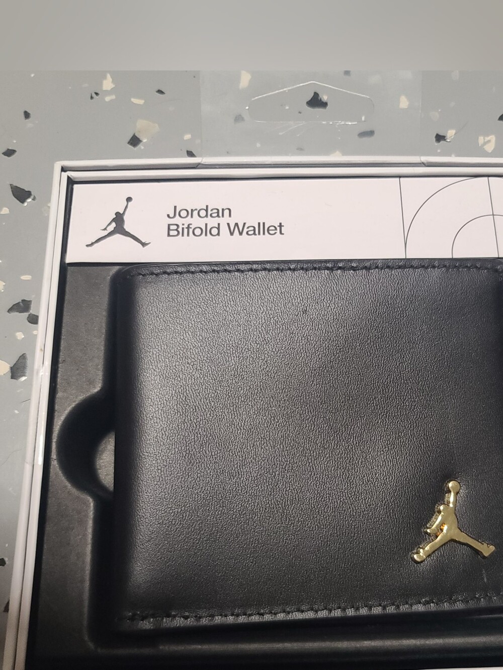 Jordan Black Bifold Wallet with Gold Jumpman Accent